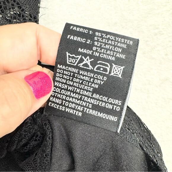 Killstar Saya Lace and Velvet Lace Up Bodysuit Black Size L Whimsigoth Punk Goth - Picture 15 of 16